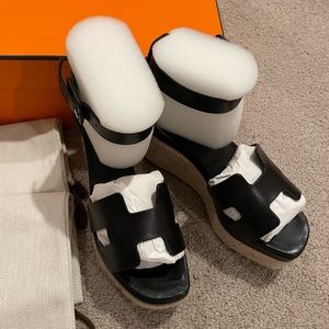 Hermes Elda black espadrilles